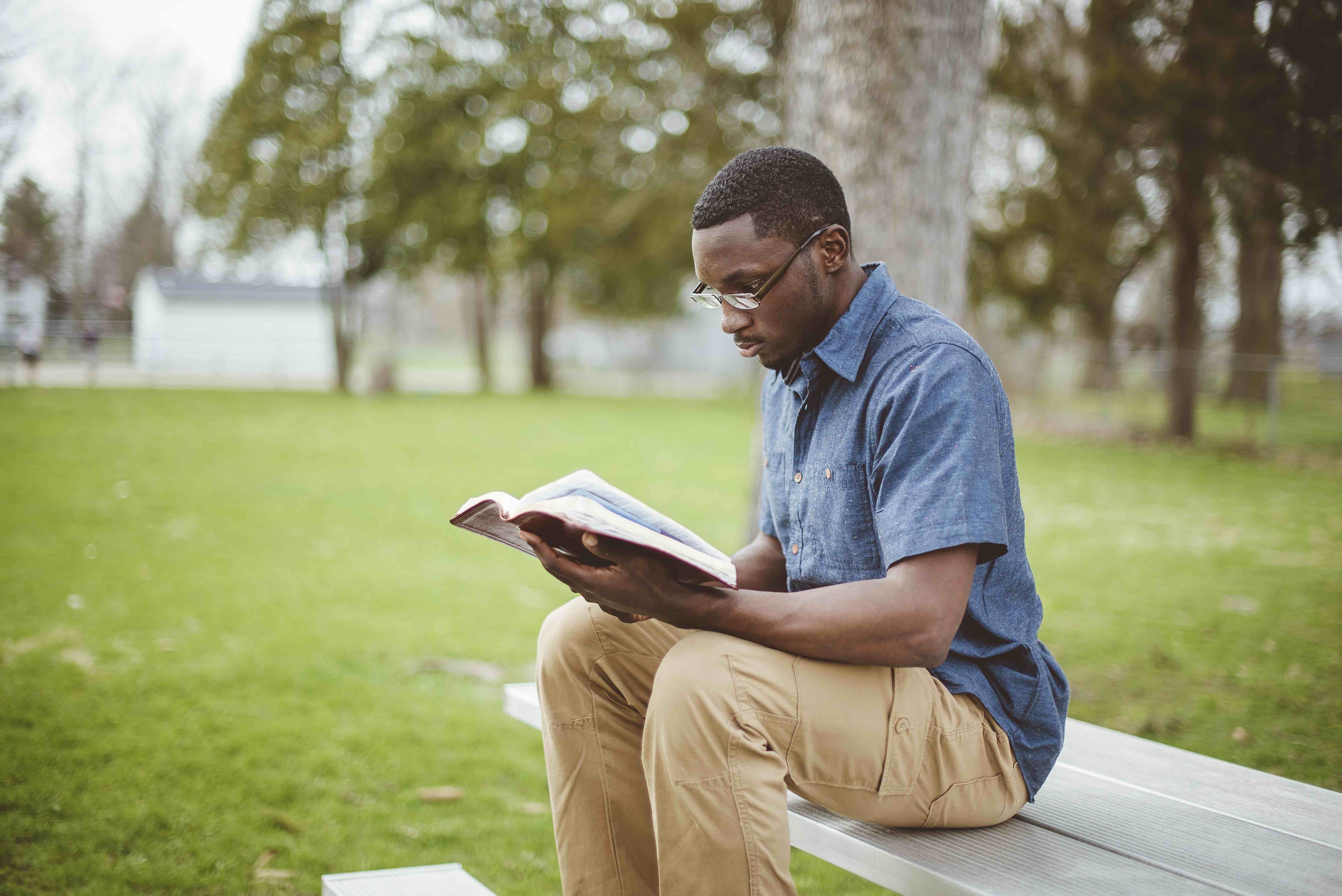 Man reading the word of God