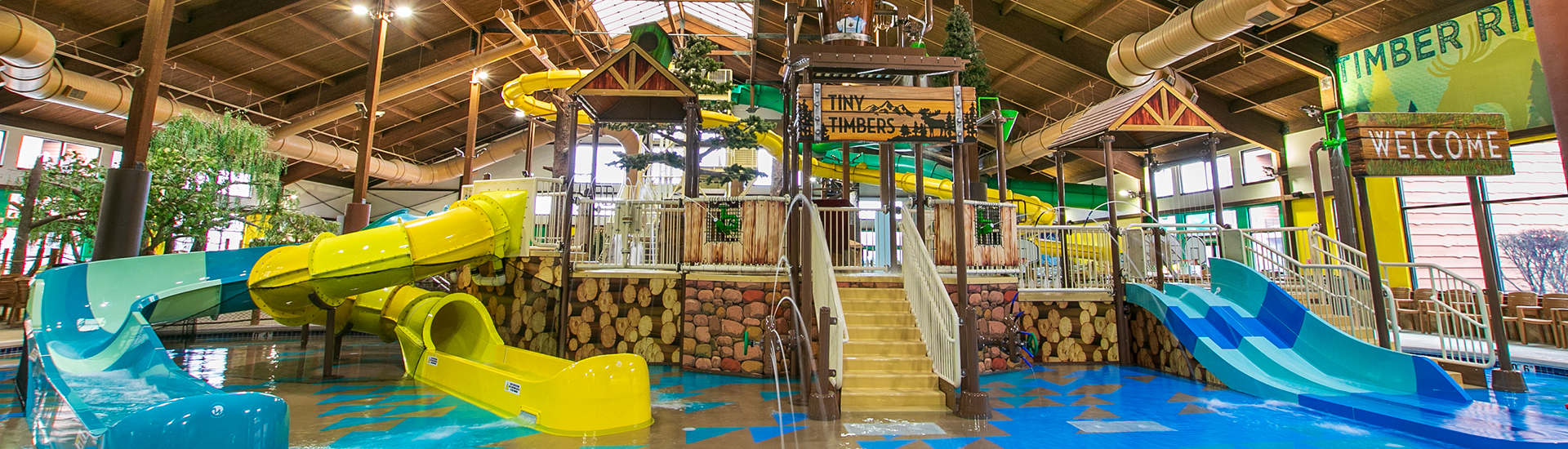 Water slides at indoor waterpark